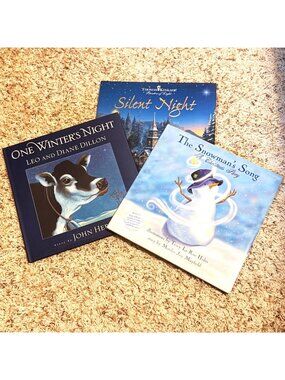 Children's Christmas Picture Books Lot of 3 Silent Night Thomas Kinkade CD Gift